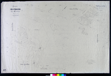 1971-220-2 Kadastrale kaart van Delfshaven, sectie E, 2e blad. Het afgebeelde gebied wordt begrensd door de Pieter de ...
