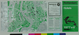 1978-2771 Kaart van Rotterdam met verwijzingen naar 36 hotels