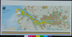 1979-368 Havenkaart van Rotterdam en het Europoortgebied. Op de kaart zijn de radarposten aangegeven met de letter R en ...