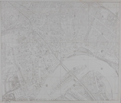 1980-11 Kaart van de binnenstad van Rotterdam met een overzicht van van de bladen (1t/m 20) van de grootschalige kaart, ...