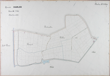 1981-2918 Kadastrale kaart van Charlois, sectie A, 2e blad. Het afgebeelde gebied (delen van de polders Plompert en ...
