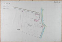 1981-2921 Kadastrale kaart van Charlois, sectie A, 5e blad. Het afgebeelde gebied (deel van de polder Robbenoord) wordt ...