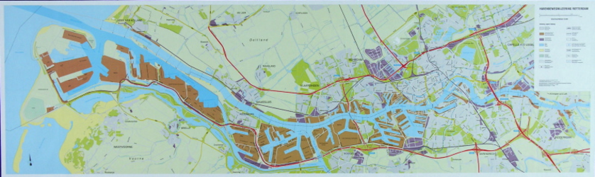 1994-28 Kaart van het havengebied van Rotterdam, van Ridderkerk tot en met de Maasvlakte met vermelding van de ...
