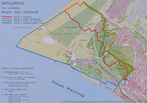 2005-1386 Plattegrond van Hoek van Holland met daarop aangegeven enkele wandel- en skate-routes