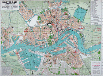 I-202 Plattegrond van Rotterdam met opgave van de woningvoorraad in 30 stadswijken
