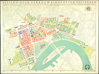 I-215-15A Kaart van het basisplan voor de herbouw van de binnenstad van Rotterdam