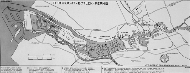 VII-88-18 Kaart van de haven- en industriegebieden Vondelingenplaat, Botlek, Europoort en Maasvlakte