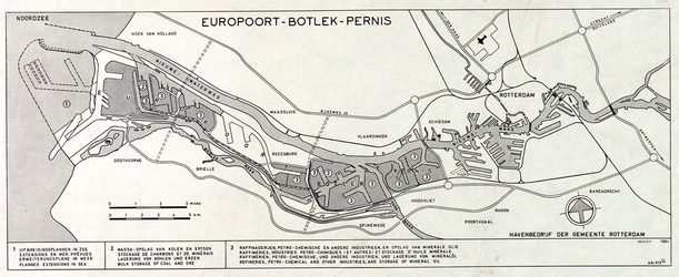 VII-88-20-01 Kaart van de haven- en industriegebieden Vondelingenplaat, Botlek, Europoort en Maasvlakte