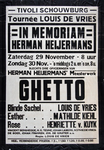2002-1524 Aankondiging van het toneelstuk Ghetto van Herman Heijermans in schouwburg Tivoli, ter nagedachtenis aan de auteur.