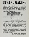 IA-1940-0046 Bekendmaking van de directeur van de Gemeentelijke Dienst voor Maatschappelijk Hulpbetoon, Van Walsem, ter ...