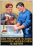 VIIIS-0000-0062 Een papiertje is goed; handen waschen is beter. Veiligheids Museum No. 113.