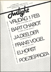 XXXIV-1999-0068 Twilight Den Haag. Vrijdag 1 feb.Bart Chabot, J.A. Deelder (...) proza.