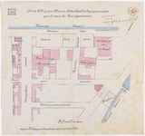 1892-142 Kaart met aanduiding van door de heren G. van Vliet en D. Oosthoek te koop gevraagde grond aan de ...