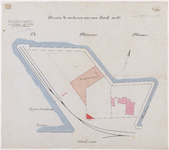 1895-140 Calque op linnen van het terrein te verhuren aan Van Bork en Co op het gebied tussen de Katendrechtsehaven en ...