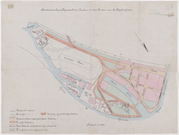 1895-273 Calque op linnen van de Stratenaanleg op Feijenoord ten zuiden en ten oosten van de Nassauhaven.