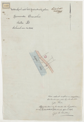 1896-147 Calque op linnen met uittreksel uit het kadastrale plan. Gemeente Overschie sectie B.