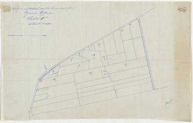 1896-210 Calque op linnen van een uittreksel van het kadastrale plan. Gemeente Rotterdam. Sectie V.