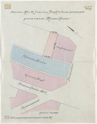 1897-113 Calque op linnen van door de heer A.J. van de Bergh te huur gevraagde grond aan de Nassauhaven.