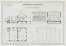 1898-143-2 Ontwerptekening van een gebouw voor de keuringsdienst bij het openbaar slachthuis. Blad 2