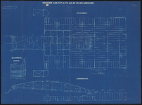 1899-157 Blauwdruk van de drijvende aanlegplaats (ponton) a/d. Wilhelminakade, met meerstoelen.
