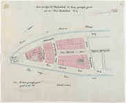 1899-73 Calque op linnen van door W. Molenbroek te koop gevraagde grond aan de Prins Hendrikkade westzijde.