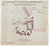 1900-281 Calque op linnen van door F. Alblas te koop gevraagde grond aan de Wolphaertsbocht.