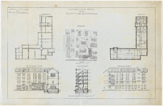 1900-363-2 Calque op linnen voor de bouw van een Zusterhuis bij het ziekenhuis aan de Coolsingel. [Blad 2].