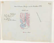 1900-386 Calque op linnen der van P.J. Smits aan te kopen huisjes aan de Slaakkade Westzijde.
