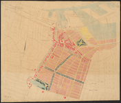 1900-49 Kaart van stratenaanleg ten zuidwesten van de Maashaven en ten noorden van de Kromme Zandweg in Charlois, met ...