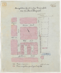 1900-72 Kaart van de door C. Bruijnzeel aangeboden grond in de Zwaanshals, met in het rood aangeven het aangeboden ...