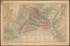 475-2 Twee gesteendrukte plattegrondkaarten van Rotterdam waarop is aangewezen in welke wijken de 100 eerste ...