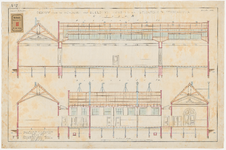 584-7 10 calques op linnen der tekeningen van het gebouw der academie van beeldende kunsten en technische ...