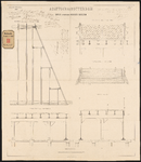755-2 Gesteendrukte tekening van de brug over de Hoge Boezem ten dienste van het abattoir, met een plattegrond van de ...