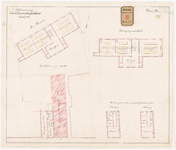 823b-1 Twee calques op linnen met het ontwerp voor een school aan het Couwenburgseiland. Gemerkt A en B. [Blad A]. ...
