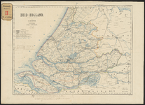 F-155 Gesteendrukte kaart van Zuid-Holland met ingetekend ontwerp van een spoorlijn van Goeree Overflakkee naar Rotterdam.