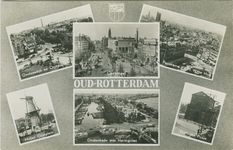 PBK-2008-408 Fotokaart met 6 stadsgezichten.-1 Oostzeedijk en Oostplein.-2 Molen Oostplein.-3 Coolsingel.-4 Oosterkade ...