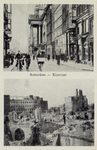 PBK-3341 Twee afbeeldingen op één prentbriefkaart:Boven: Kaasmarkt met van opzij gezien het stadhuis, vanaf de Gedempte ...