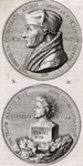 M-668 Portret in medaillon op gedenkpenning van Desiderius Erasmus, humanist. Het andere portret is van de god Terminus.