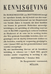 827-a61 Kennisgeving De burgemeester van Rotterdam brengt ter openbare kennis, dat bij besluit van den waarnemend ...