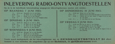 827-a88 Inlevering Radio-ontvangtoestellen door de bevolking op de in de betreffende bekendmaking aangegeven ...