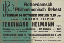 AF-10331 Rotterdams Philharmonisch Orkest, (R.Ph.O.) zaterdag 14 oktober 1939, De Doelen, dirigent: Eduard Flipse ...