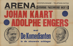 AF-10411 Arena Theater, Johan Kaart en Adolphe Engers met De Komedianten in de nieuwste schlager Nachtdienst klucht in ...