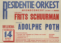 AF-10475 De Doelen Residentie Orkest avondconcert dirigent: Frits Schuurman Solist: Adolphe Poth Viool 14 april 1940 ...
