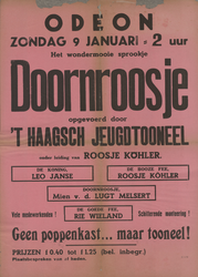 AF-10558 Odeon zondag 9 januari 1944 Het sprookje Doornroosje opgevoerd door 't Haags Jeugdtoneel o.l.v. Roosje Köhler ...