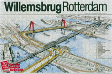 1981-1038 Overzicht van de Maasbruggen ( spoorbrug en Nieuwe Willemsbrug ).Lijst met 20 verwijzingen rechts, links ...