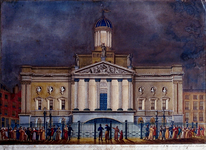 RI-1549 3 juli 1837. Illuminatie aan het stadhuis, ter gelegenheid van het bezoek van de Koning.