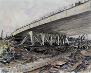 X-87-20 Beukelsbrug van onderen uit het noorden. Op de achtergrond de Aelbrechtskade.