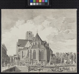 XVIII-47 Sint Laurenskerk gezien vanaf de Binnenrotte.
