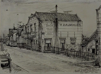 XXIV-65-00-00-02-1 Gezicht op café-restaurant Het Zalmhuis aan de Schaardijk, vanuit het oosten. De bel aan de zijgevel ...