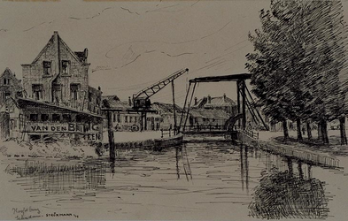 XXXI-841-01 De Hoofdbrug over de Nieuwe Haven tussen de Hoofdstraat en de Lange Nieuwstraat in Schiedam.